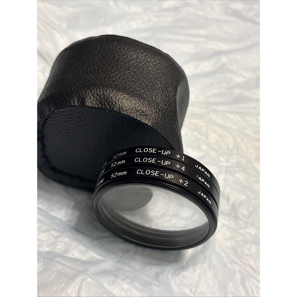52mm TIFFEN Close-Up Macro +1 +2 +4 Set Kit Lens Filter Genuine Japan w/ Case Ⓟ
